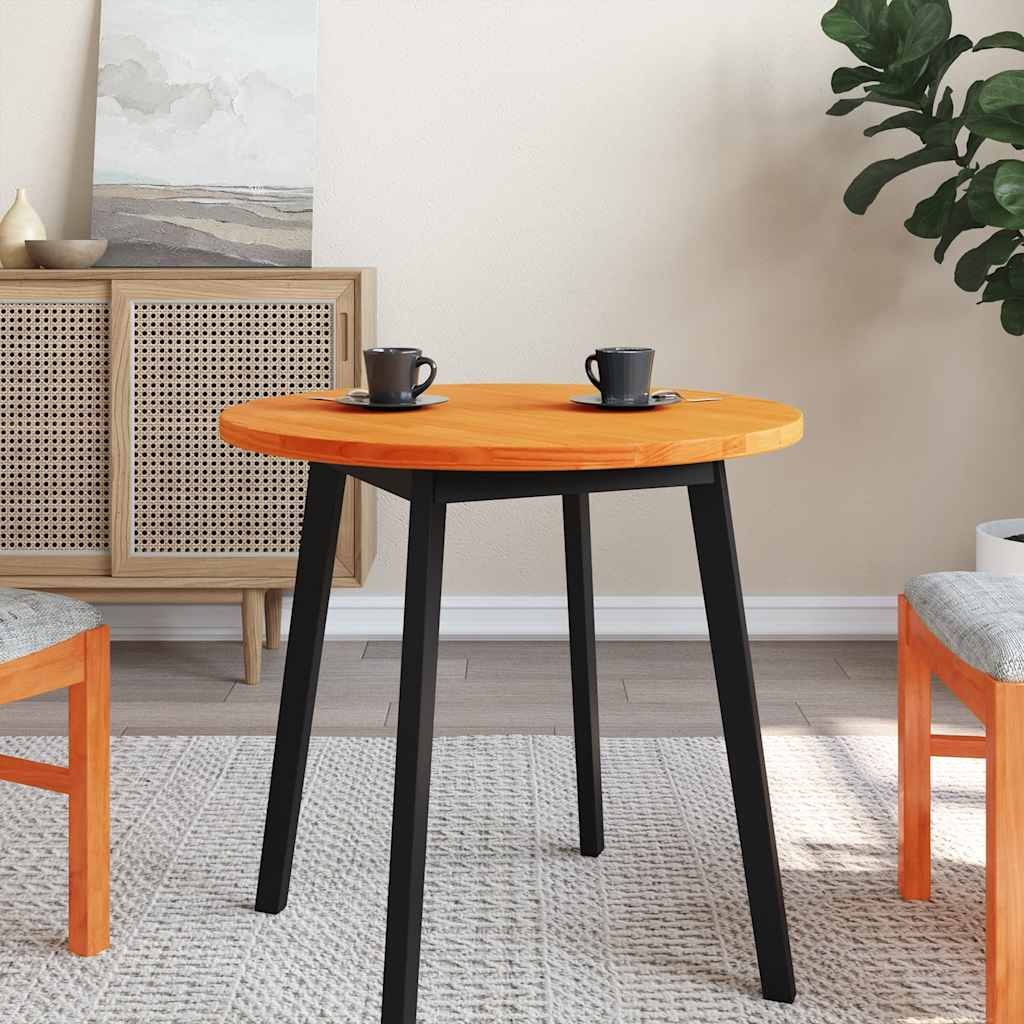 Table Top Round Wax Brown ?0x2.5 cm Solid Wood Pine