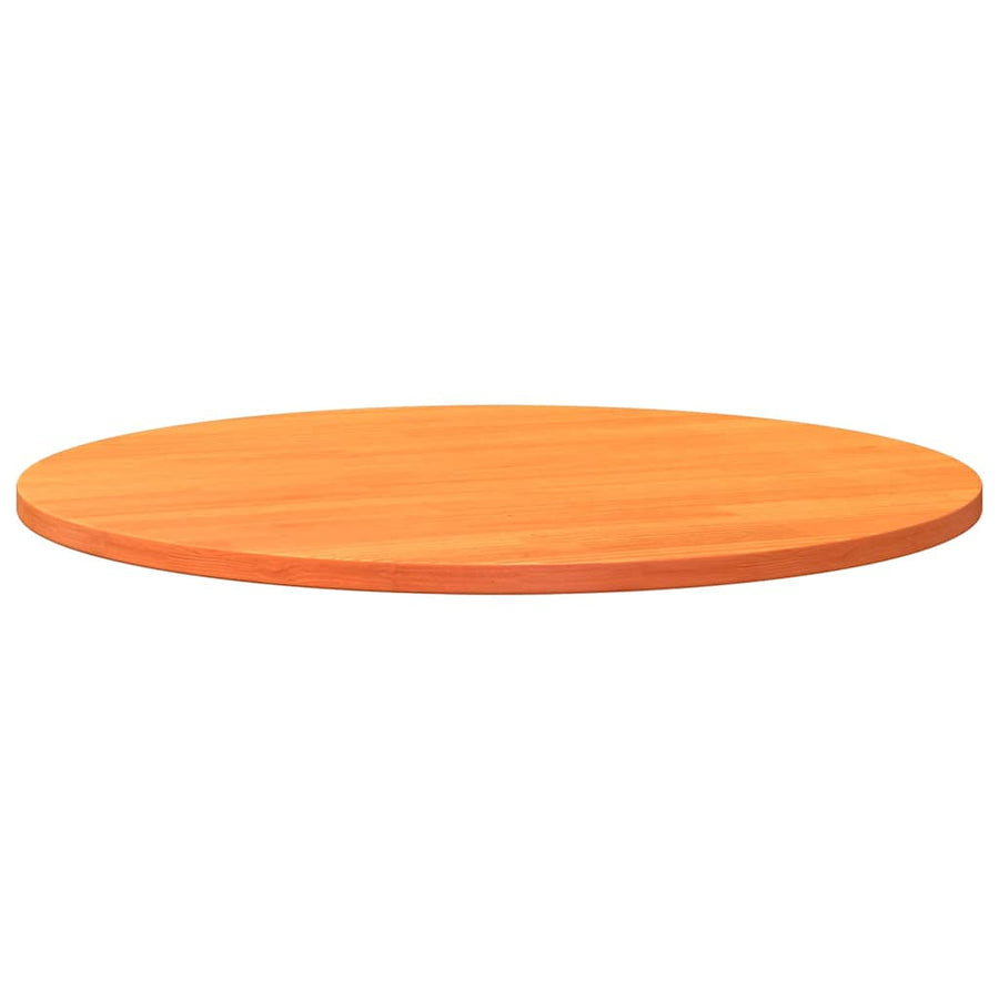 Table Top Round Wax Brown ?0x2.5 cm Solid Wood Pine