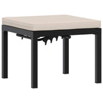 Garden Stool with Cushion Black Powder-coated Steel