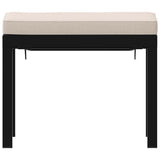 Garden Stool with Cushion Black Powder-coated Steel - Top-Down View