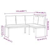 Garden Benches 2 pcs with Cushions Black Powder-coated Steel - Extra Image