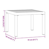 Garden Coffee Table Black 55x55x39.5 cm Powder-coated Steel - Rear View