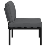 Garden Bench with Cushions Black Aluminium - Top-Down View