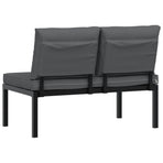 Garden Bench with Cushions Black Aluminium