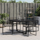 Garden Chairs with Cushions 4 pcs Black Poly Rattan - Side View
