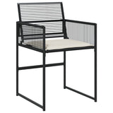 Garden Chairs with Cushions 4 pcs Black Poly Rattan - Top-Down View