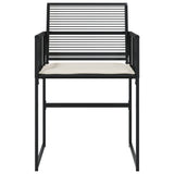 Garden Chairs with Cushions 4 pcs Black Poly Rattan - 45-Degree Angle