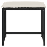 Garden Stools with Cushions 4 pcs Black Poly Rattan - Top-Down View