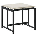 Garden Stools with Cushions 4 pcs Black Poly Rattan - Rear View