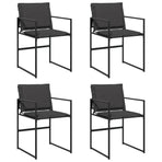 Garden Chairs with Cushions 4 pcs Black Steel and Textilene