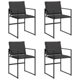 Garden Chairs with Cushions 4 pcs Black Steel and Textilene - Front View