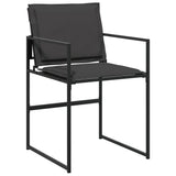 Garden Chairs with Cushions 4 pcs Black Steel and Textilene - 45-Degree Angle