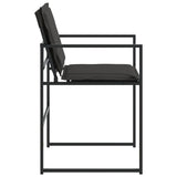 Garden Chairs with Cushions 4 pcs Black Steel and Textilene - Rear View