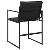 Garden Chairs with Cushions 4 pcs Black Steel and Textilene - Close-Up Angle