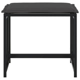 Garden Stools with Cushions 4 pcs Black Steel and Textilene - Top-Down View