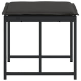 Garden Stools with Cushions 4 pcs Black Steel and Textilene - Rear View