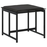Garden Stools with Cushions 4 pcs Black Steel and Textilene - Close-Up Angle