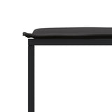 Garden Stools with Cushions 4 pcs Black Steel and Textilene - Low Angle