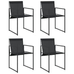 Garden Chairs 4 pcs Black Steel and Textilene