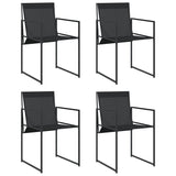 Garden Chairs 4 pcs Black Steel and Textilene - Front View