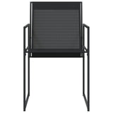 Garden Chairs 4 pcs Black Steel and Textilene - Top-Down View