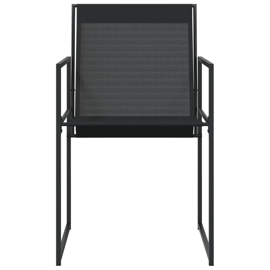 Garden Chairs 4 pcs Black Steel and Textilene
