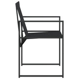 Garden Chairs 4 pcs Black Steel and Textilene - Rear View