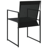 Garden Chairs 4 pcs Black Steel and Textilene - Close-Up Angle