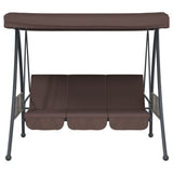 Garden Swing Bench with Adjustable Canopy Coffee Brown Steel