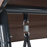 Garden Swing Bench with Adjustable Canopy Coffee Brown Steel - Extra Image