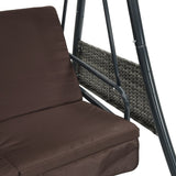 Garden Swing Bench with Adjustable Canopy Coffee Brown Steel - Extra Image