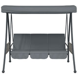 Garden Swing Bench with Adjustable Canopy Dark Grey Steel - 45-Degree Angle