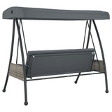 Garden Swing Bench with Adjustable Canopy Dark Grey Steel - Close-Up Angle