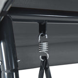 Garden Swing Bench with Adjustable Canopy Dark Grey Steel