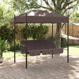 Garden Swing Bench with Canopy Coffee Brown?Steel