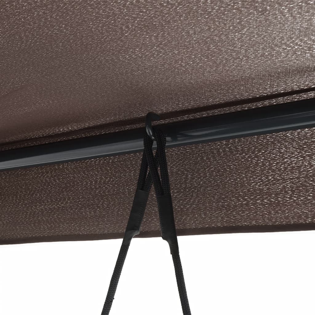 Garden Swing Bench with Canopy Coffee Brown?Steel