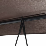 Garden Swing Bench with Canopy Coffee Brown Steel - Low Angle
