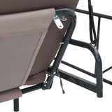 Garden Swing Bench with Canopy Coffee Brown?Steel