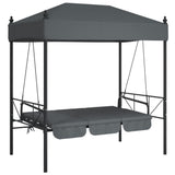 Garden Swing Bench with Canopy Dark Grey?Steel