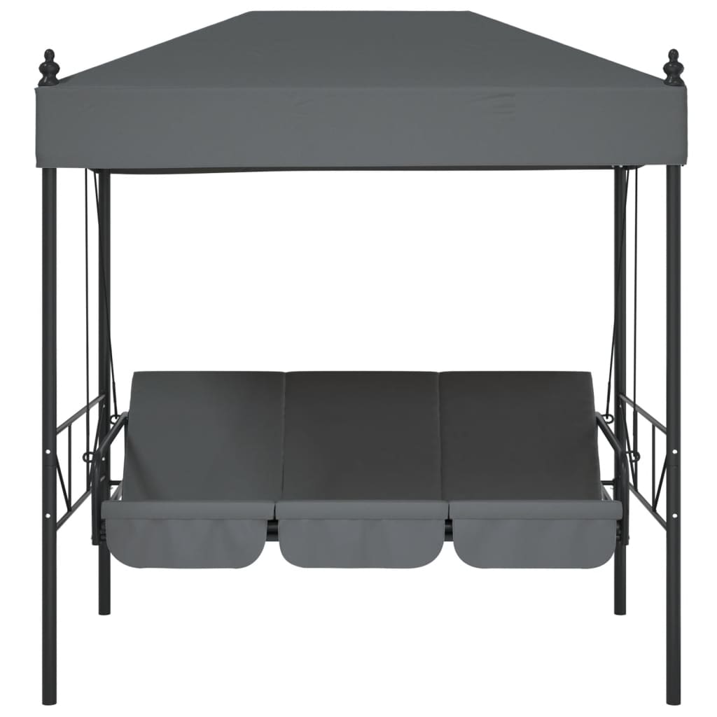 Garden Swing Bench with Canopy Dark Grey?Steel