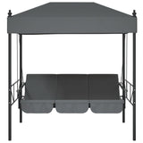 Garden Swing Bench with Canopy Dark Grey?Steel