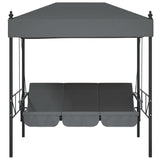 Garden Swing Bench with Canopy Dark Grey Steel - 45-Degree Angle