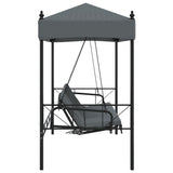 Garden Swing Bench with Canopy Dark Grey Steel - Rear View