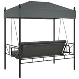 Garden Swing Bench with Canopy Dark Grey?Steel