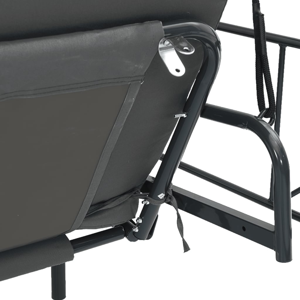Garden Swing Bench with Canopy Dark Grey?Steel