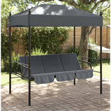Garden Swing Bench with Canopy Dark Grey?Steel
