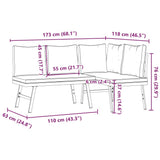 Garden Benches with Cushions 2 pcs Black Powder-coated Steel - Extra Image