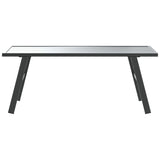 Garden Coffee Table Black 90x45x35 cm Powder-coated Steel - Side View