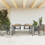 Garden Chairs 4 pcs Black Poly Rattan - Side View