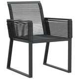 Garden Chairs 4 pcs Black Poly Rattan - Top-Down View
